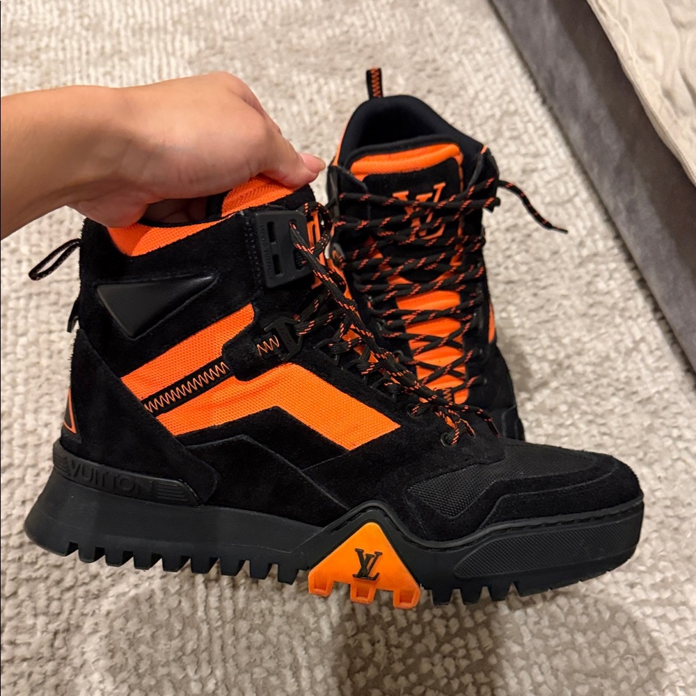 Louis Vuitton Men's Black and Orange High-Tops